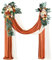 aolceth Groß Künstliches Hochzeitsbogen-Blumen(4er-Set), 2 Hochzeits-Chiffon-Stoff-Drapierung Mit 2 Hochzeitsbogen Blumenarrangements Swag, Für Laube und Empfangshintergrund Dekoration