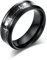 Bishilin Edelstahl Ring für Männer, Herren Ring Personalisiert Herzschlag mit Kohlenstoff 8MM Breit Schwarz Partnerringe Freundschaftsringe Gr.57 (18.1)