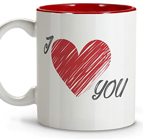 Tazza Love. Regalo Sposi Originale. Tazze Particolari. Tazze Colazione. Ceramica. 330 ml. LOVE U