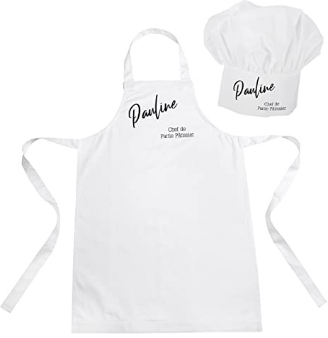 Herz & Heim® Kochschürze mit passender Mütze - verschiedene Motive mit Personalisierung/Geschenkset für Hobbybäcker und -köche