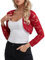 fuinloth Bolero Shrugs for Women Lace Cardigan Wedding Long Sleeve Elegant Wine Red