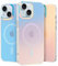 Cover Magnetica per IPhone 15, Compatibile con MagSafe, Protezione Antiurto Graffi Case Smerigliato Traslucido Anti-Impronte, Iridescente Trasparente