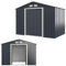 RELAX4LIFE Abri de Jardin Métal 5m2 avec Porte Coulissante Toit en Pente, Cabane de Jardin Extérieur 277x192x202cm Bricolage Rangement Cananon de Jardin résistant aux intempéries