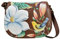 Anna by Anuschka Damen Handbemalte Leder Crossbody Satteltasche, Vintage Bird, Einheitsgröße