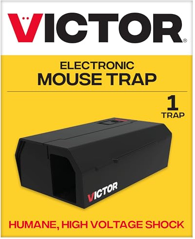 Victor M250B Indoor Electronic Humane Mouse Trap - No Touch, No See Electric Mouse Trap | Kills Mice, Green LED Notification System, No-Touch Disposal, Advanced Smart Circuit Technology, Requires 4 AA Batteries