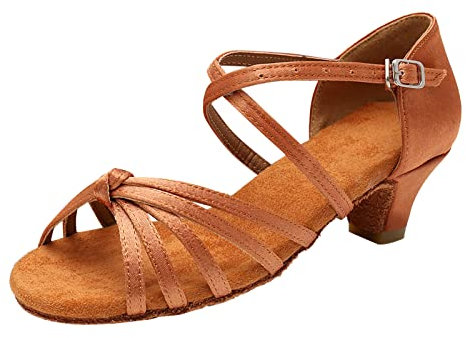 Latein Tanzschuhe für Damen Lateinische Tanzschuhe Social Tango Ballsaal Cross Strap Strass Hoher Absatz Schuhe Tanzschuhe Standard Strass Hochzeit Tanzende Performance Dance Shoes