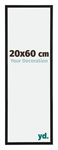 yd. Your Decoration - Bilderrahmen 20x60 cm - Schwarz Matt - Bilderrahmen aus Kunststoff mit Acrylglas - Antireflex - Rahmen 20x60 cm - Annecy