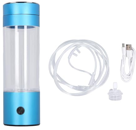 Botella de Agua de Hidrógeno Portátil de 300 Ml con Manguera Nasal, Agua Rica en Hidrógeno 3000PPB Botella Maker, Generador de Agua de Hidrógeno para Viajes a Casa