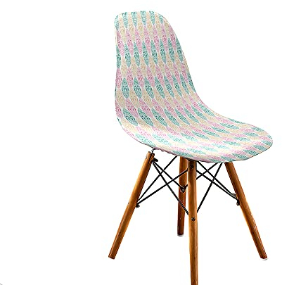 Hiseng Stuhlhussen, Schalenstuhl Bezug, Stretch Stuhlbezug für Skandinavische Stühle, Waschbar Hussen für Stühle, Stuhlbezüge für Hotel, Hochzeit, Partys Deko (rosa Eier,2 Stücke)