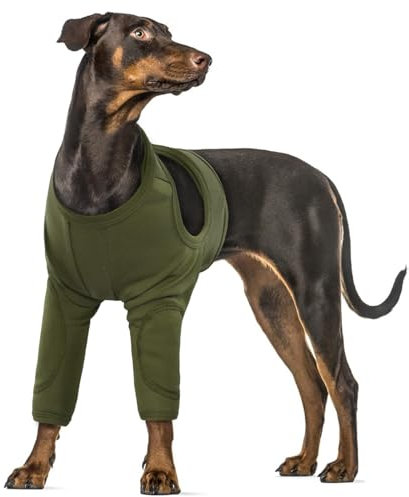 XXL Hundebody Nach Op, Ellenbogenbandage Medical Shirt Hund Wundschutzanzüge für Große Hunde Dog Recovery Suit(Armeegrün, 2XL)