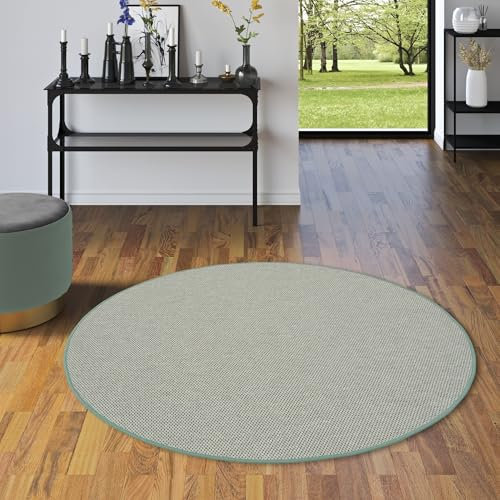 Snapstyle Runder Flachgewebe Teppich in Mintgrün - Hochwertiger, Pflegeleichter und Strapazierfähiger Teppich aus 100% Polypropylen, Ideal für Wohnzimmer und Wohnbereiche