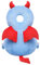 Kopfschutz Rucksack, Baby Kopfschutz Rucksack teufelförmiger Baumwollgefüllte Kopfschutz Rucksack mit atmungsaktivem Kopfschutz für Babys für Babys, Halloween-Baby-Stuff