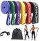 Fitense Resistance Bands Set for Men Women - 6 Resistance Levels 15-170 LBS Pull Up Bands, Exercise Bands Resistance with Door Anchor, Training Poster & Pouch for Body Stretching, Pull Up Assist