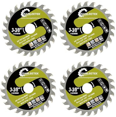 SANLEETEK Lame de Scie Circulaire - 4pcs 85mm Disque Carbure Bois Disque à Tronçonner pour Bois Plastique pour Meuleuse d'angle