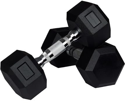 wuuhoo® Hexagon-Hanteln Dorian 2,5-27,5 kg Robuste, gummierte Gusseisen-Hanteln für Krafttraining zu Hause, ergonomischer Griff, perfekt fürs Homegym, auch als 2er-Set erhältlich 2 x 4 kg