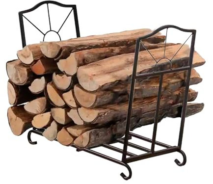 Holzregal Innen für Feuerholz, Lagerregale for Brennholz, Faltbares Wohnzimmer-Haus-Brennholzregal aus Eisenholz, Holzregal for die Lagerung von Kaminholz