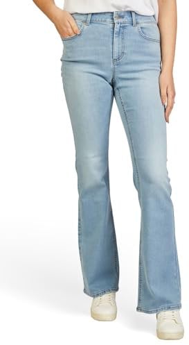 ONLY Jeans Damen Weites Bein Stretch Flared Fit ONLBLUSH Mid Waist Bootcut Jeanshose Hose Denim, Größe:M/32, Farbe:Light Blue Denim (15349169)