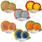 ARCA, Set 18 Piatti Coordinati in Porcellana Decorata, Servizio per 6 Persone, con Piatti Fondi, Piani e da Dessert, Lavabili in Lavastoviglie, Collezione Tavola a Colori, Colori Assortiti