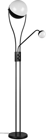 Trio Leuchten LED Stehleuchte Chris 478310232, Metall Schwarz matt, Kunststoff weiß, inkl. 18 Watt LED, dimmbar, Flexarm, getrennt schaltbar