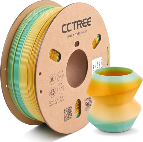 CCTREE 3D Druck PETG Gradient Filament 1,75 mm, Farbverlauf Orange bis Grün | Genauigkeit +/- 0,03 mm, 1kg Spule (2.2 lbs), geringe Fadenbildung und hohe Festigkeit, passend für die meisten 3D Drucker