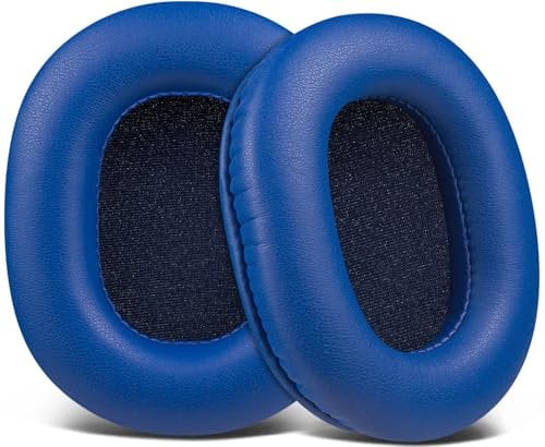 SOULWIT Earpads Replacement for Audio Technica ATH M50X M50XBT M50RD M40X M30X M20X MSR7 SX1 Monitor Headphones, Ear Pads Cushions with Softer Protein Leather, High-Density Foam - Blue