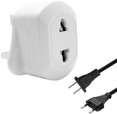 Toothbrush Adapter Plug UK, Shaver Plug Adaptor UK, Toothbrush Plug Adapter UK, Toothbrush Charger Adapter UK, Bathroom Plug Adaptor UK (1 Pack, White)