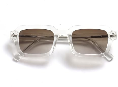 OPULIZE EDG Gafas de sol hombre y mujer, Lentes Antideslumbrante, Protección UV, Rectangular, Transparente