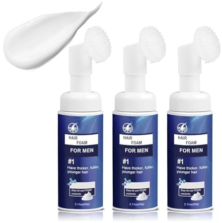 Men's Hair Care Foam, Sanft zur Kopfhaut, Haare reparieren und die Haare Stärkt Haarwurzeln, Foam für mehr Volumen und Glanz, Haarschaum ideal für feines Haar (60ml, 3pc)