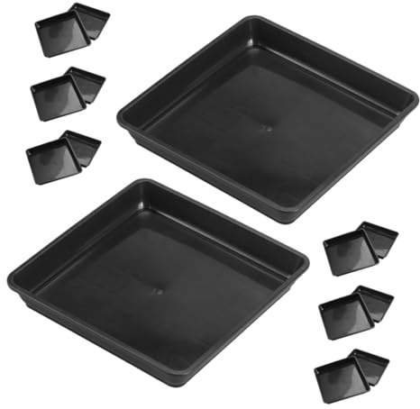 WEKADRIN 15 pièces Lot de Soucoupes Carrées Noires Plastique pour Pots de Fleurs Plateau de Récupération Humidité pour Plantes Intérieur et Jardin Support Anti-Glisse pour Pots et Bonsaïs