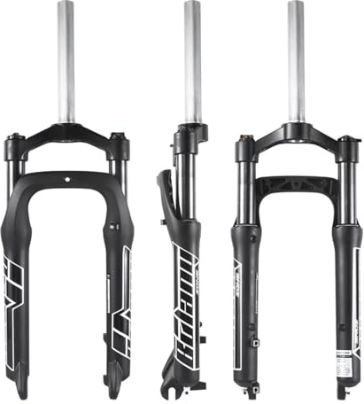HZXQCVB 20/26X4,0'' Fat Tire Federgabel 80/90mm Federweg 135mm Nabenabstand 9mm Schnellspanner Kronenblockierung Mechanische Vorderradgabel Für Schnee/Strand/Mountainbike(20in)
