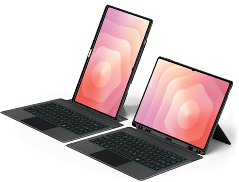 Backlit Keyboard Case Compatible with Samsung Galaxy Tab S11 Ultra 5G 14.6 inch (2025 SM-X930/X936B) Magnetic Detachable Folio Keyboard Cover with Trackpad Support Portrait Mode