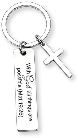 Zynara Schlüsselanhänger Kreuz Christlich Glücksbringer | Jesus Anhänger, Glücksbringer Auto Anhänger für Frauen Mädchen,Christliche Geschenke zur Einschulung Geburtstag Weihnachten