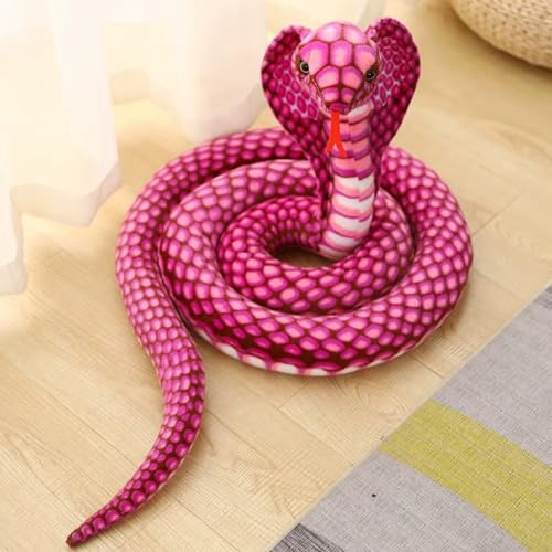Tinisu Kobra Schlange Kuscheltier XXL - 170 cm Plüschtier Rosa Pink Stofftier