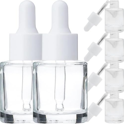 BETOOKY Glass Essential Oil Bottles for Controlled Dosage 20ml 6pcs with Dropper Pipette Design Small Portable Bottles for DIY Essential Oils and Aromatherapy Liquids