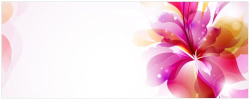 Wallario Memoboard aus Glas mit Motiv, Magnet-Tafel in 32 x 80 cm in Premium Qualität Zentrum der pinken Blume