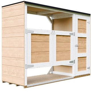 Mülltonnenbox 2er 240L Aus Wetterfest LP Smartside Holz, Mülltonnenverkleidung mit Türen, Garten Mülltonnenbox, Moderne Garten Box Außen – Timbela M981A-HARVEST Honey