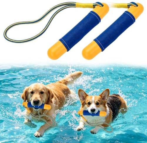 2 Stück Hundespielzeug Schwimmender Hundedummy,Wasserspielzeug Hund für Wurf- und Apportierspiele an Land und im Wasser,Schwimmend Hundetraining Spielzeug,Interaktives Hundespielzeug mit Nylon Rope