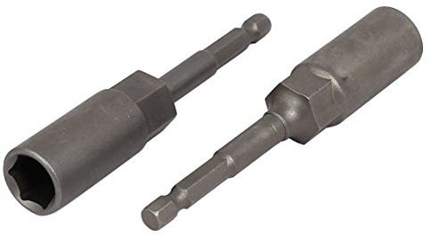Sourcingmap 100mmx13mm Metal Screwdriver Drill Hex Nut Driver Socket Bit 2PCS Gray