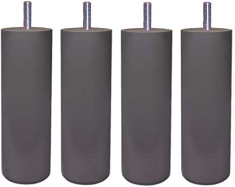 MARGOT 3700527830872 Caméléon Cylindre Lot de 4 Pieds de lit Bois Gris Taupe Hauteur 15 cm