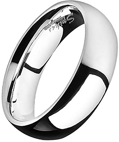 Piersando Band Ring Edelstahl Bandring Ehering Partnerring Trauring Verlobungsring Damen Herren Freundschaftring Silber Größe 49 (15.6) Breit 5mm