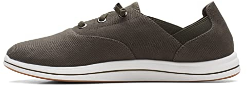 Clarks Damen Breeze Ave Sneaker, Dark Olive Canvas, 40 EU