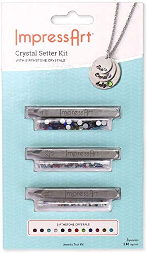 ImpressArt Kit de sertissage en cristal avec pierres de naissance assorties Crystal Setter Kit | Set of 3 SCS160008