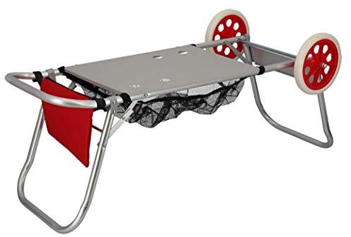 Gerimport Carro portasillas Playa Aluminio, 52 x 37 x 105 cm Rojo