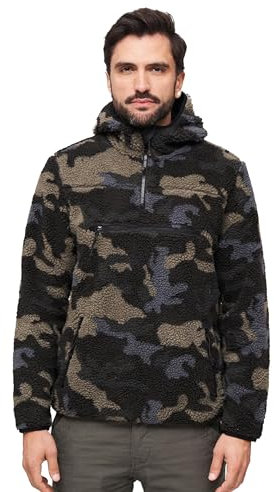Brandit Teddyfleece Worker Pullover, Farbe: darkcamo, Größe: L