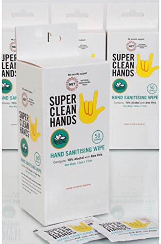 Just A Splash Super Clean Hands Sanitising Wipes, 50 Count