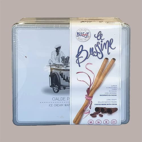 THE BAGS Dünne gerollte Waffeln mit internem Kakao BUSSY für Eiscreme, Desserts und handwerkliches Gebäck, 1100 gr, Lucgel
