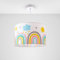 Paco Home Kinderlampe Lampe Babyzimmer Regenbogen Sonne Wolken Sterne Stehlampe Tischlampe Deckenlampe Wandlampe, Lampenart:Pendelleuchte - Weiß, Farbe: Mehrfarbig 1 (Ø45.5 cm)