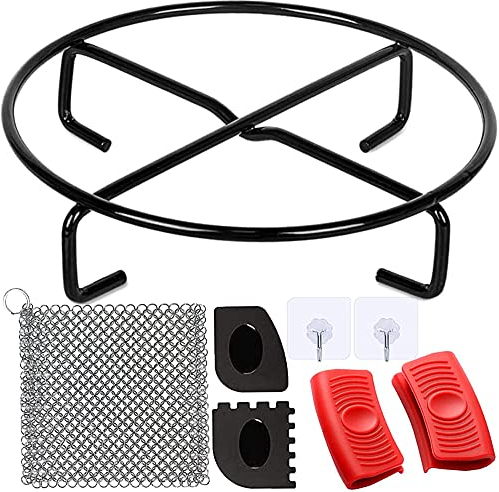 Dutch Oven Untersetzer, Ständer, Feuertopf Untersetzer, Ringreiniger, Gusseisen Reiniger, Dutch Oven Zubehör für BBQ, Camping