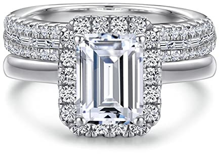 Musihy Statement Ring, Ring 925 Silber Zwei Ring Set Silberring Set Ringgröße 52 (16.6)