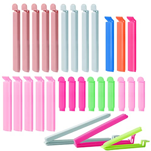 Yoosso 30 Pezzi Chiudi Sacchetti,15/10/6 cm Clip di Chiusura in Plastica Mollette Chiudi Sacchetti Clip Alimentari per Chiudere Sacchetti per Alimenti Snack(Colore Multiplo)